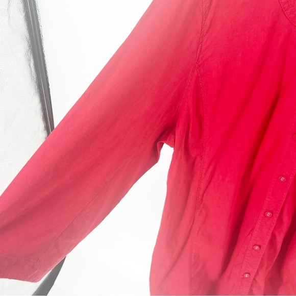 ✅ Eileen Fisher button front tunic top shirt dress linen long sleeve red X-LARGE - Picture 3 of 6